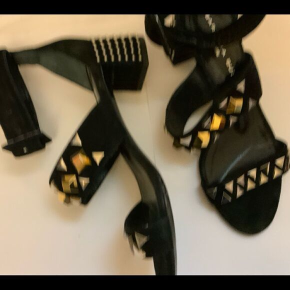 Barbara Bui Sandal Studded and Black suede Leather Heels Size: 36 - Picture 5 of 11